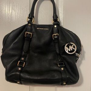 Michael Kors Black Satchel with Gold Accents